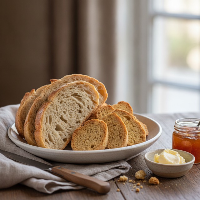 Pane casereccio e fette biscottate